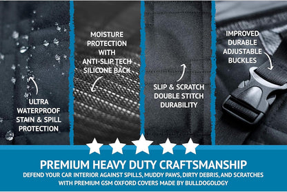 Front Car Seat Covers for Dogs - Heavy Duty Seat Cover for Cars, Trucks, Vans, and Suvs - 100% Waterproof Front Seat Cover - Passenger Car Seat Cover for Front Seat (Black)