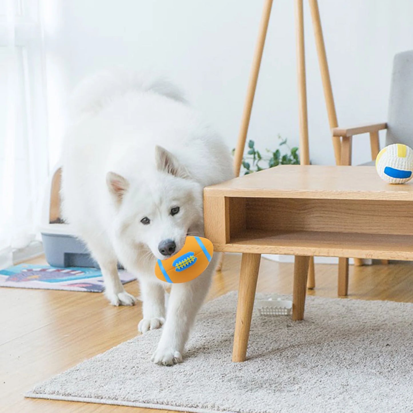 Latex Dog Squeaky Toys Rubber Soft Dog Toys Chewing Squeaky Toy Fetch Play Balls Toy for Puppy Small Medium Pets Dog