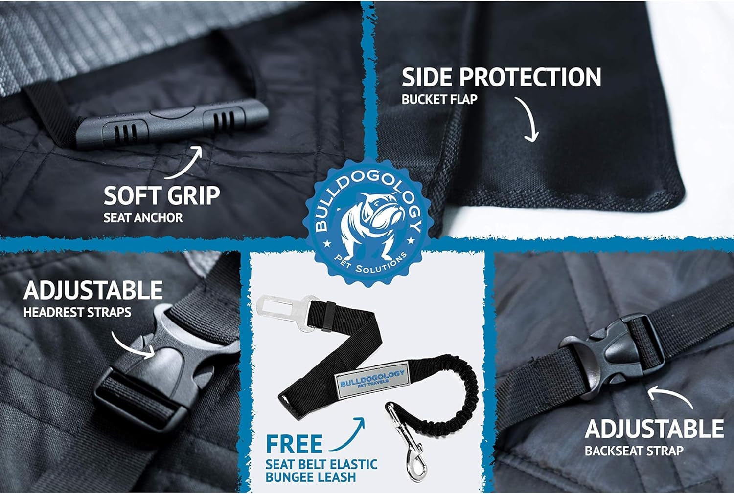 Front Car Seat Covers for Dogs - Heavy Duty Seat Cover for Cars, Trucks, Vans, and Suvs - 100% Waterproof Front Seat Cover - Passenger Car Seat Cover for Front Seat (Black)