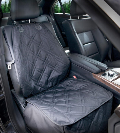Front Car Seat Covers for Dogs - Heavy Duty Seat Cover for Cars, Trucks, Vans, and Suvs - 100% Waterproof Front Seat Cover - Passenger Car Seat Cover for Front Seat (Black)